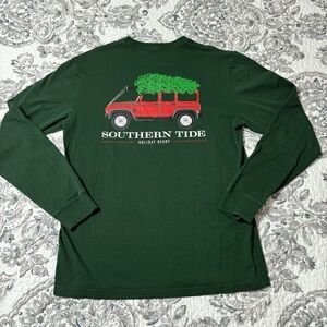 Men's Southern Tide Christmas Jeep Long Sleeve Tee. Size Small.